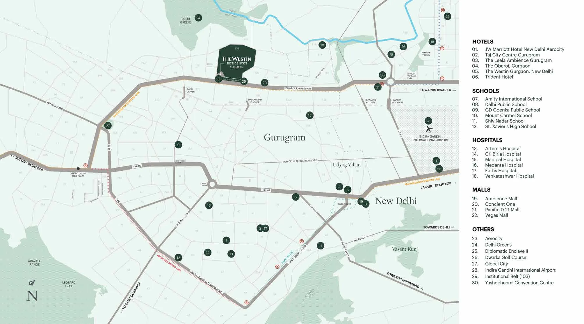 Location map — Westin Residences Gurugram, Sector 103 Dwarka Expressway